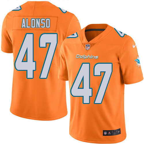 Nike Miami Dolphins #47 Kiko Alonso Orange Youth Stitched NFL Limited Rush Jersey->youth nfl jersey->Youth Jersey